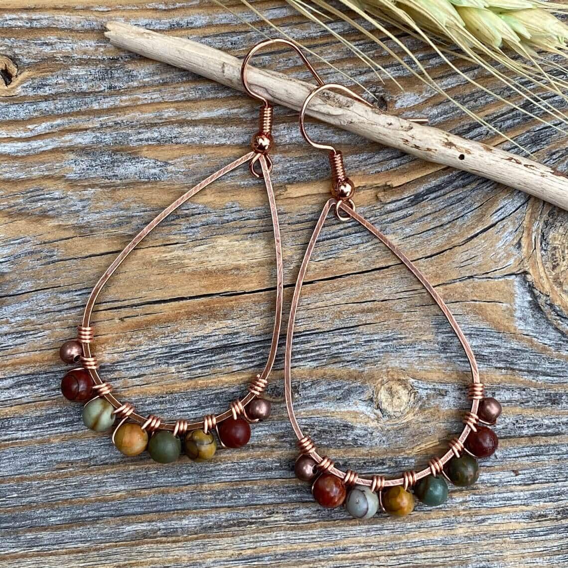 red creek jasper boho earrings