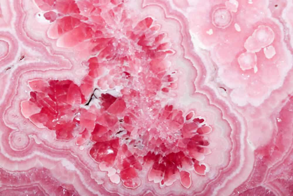Rhodochrosite rose color close up