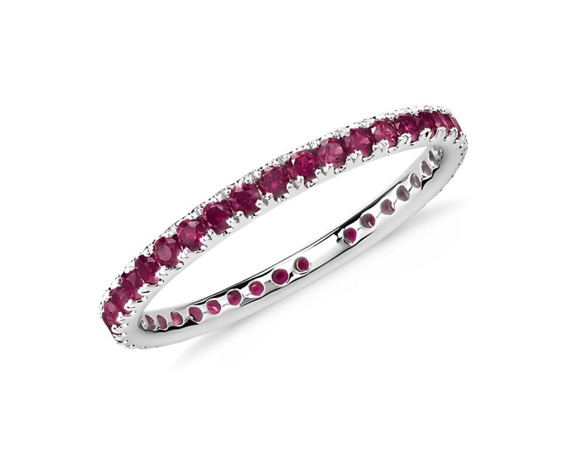 riviera pave ruby eternity ring