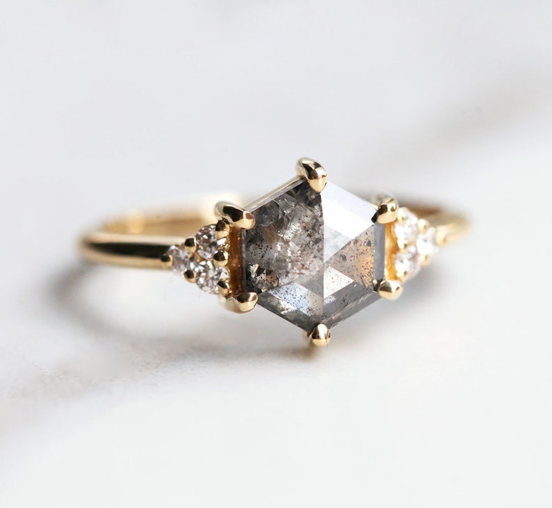 Rose cut engagement ring