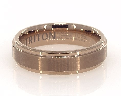 Rose gold tungsten men's wedding ring
