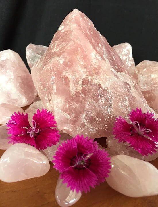 Rose quartz crystal