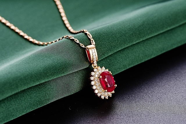 rubellite gemstone pendant