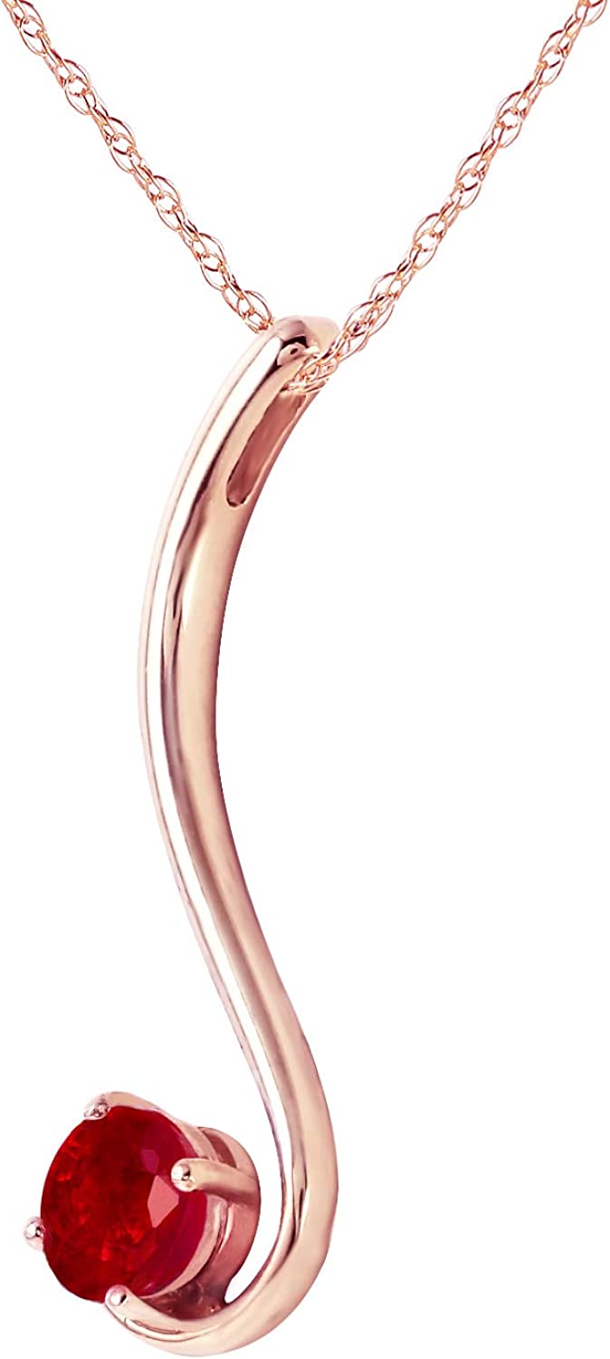 ruby pendant with rose gold