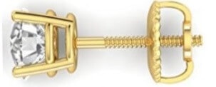 Diamond stud with screw back