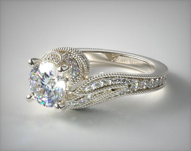 scrollwork filigree ring white gold