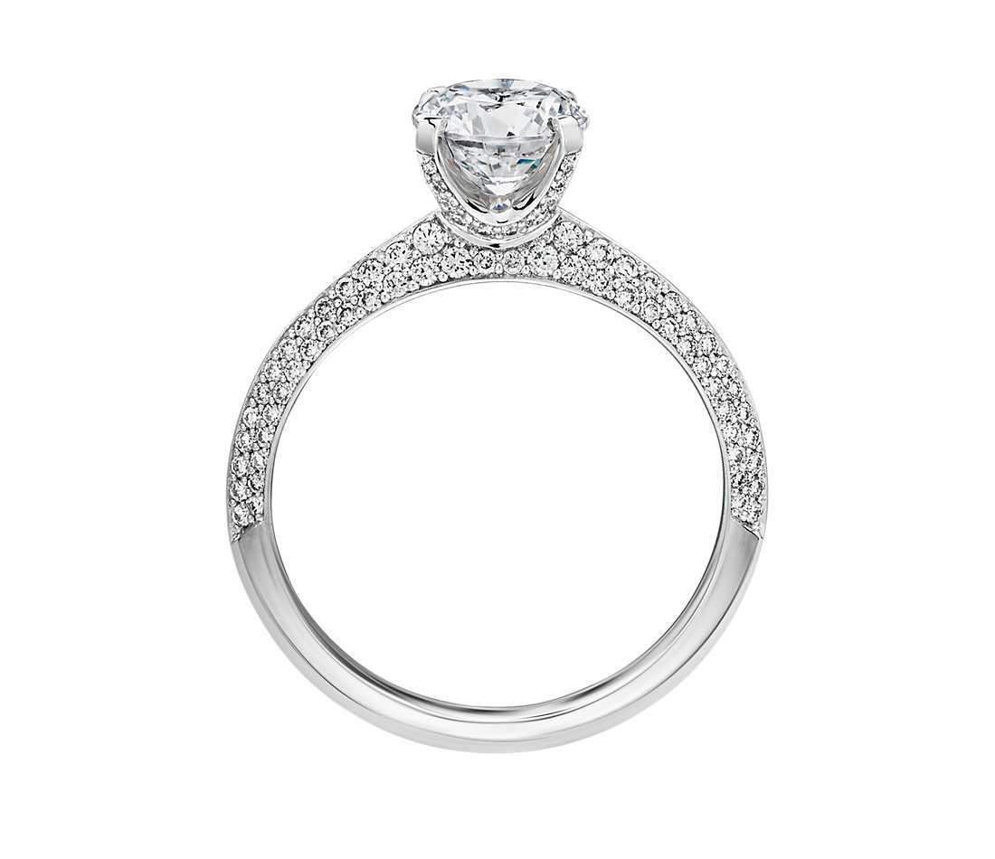 side view micro pave engagement ring
