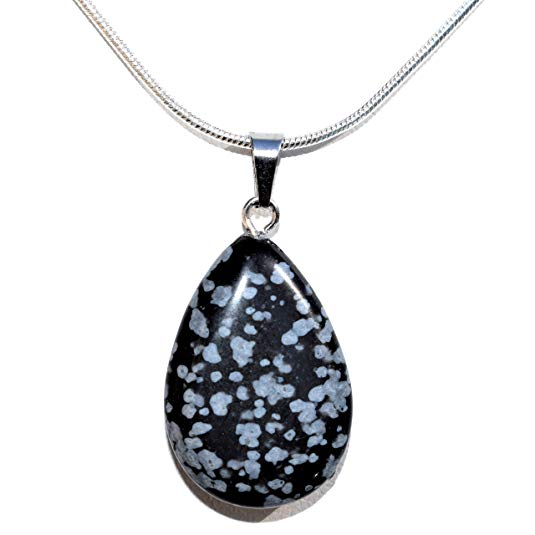 snowflake obsidian pendant