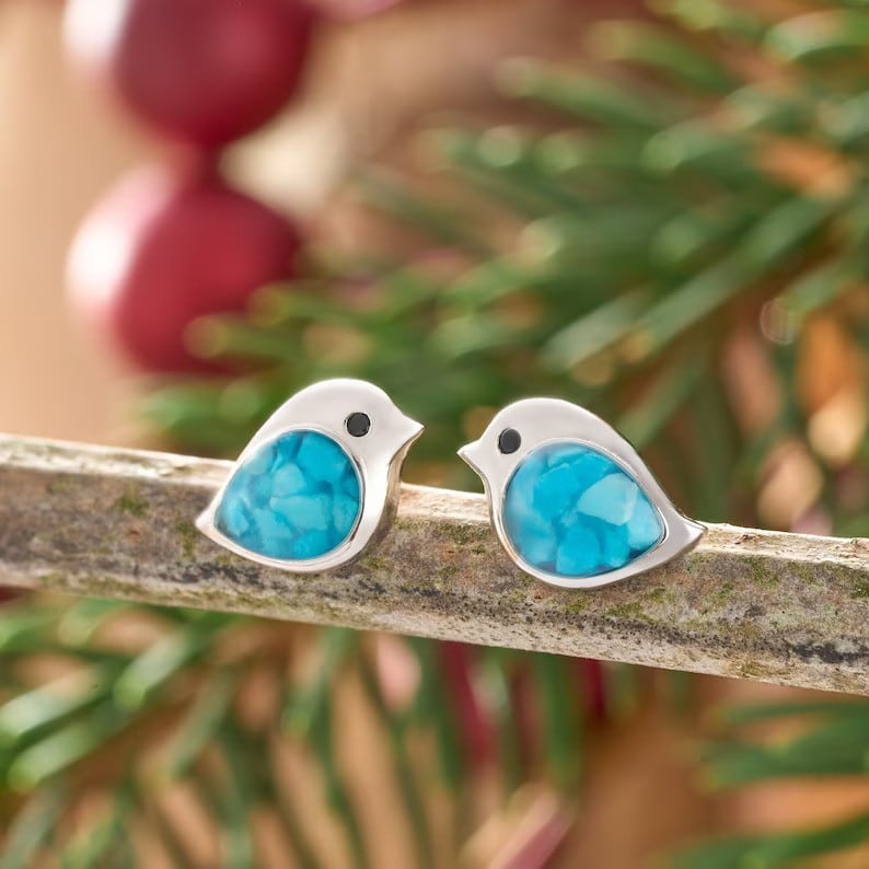 Sterling Silver Birdie Studs
