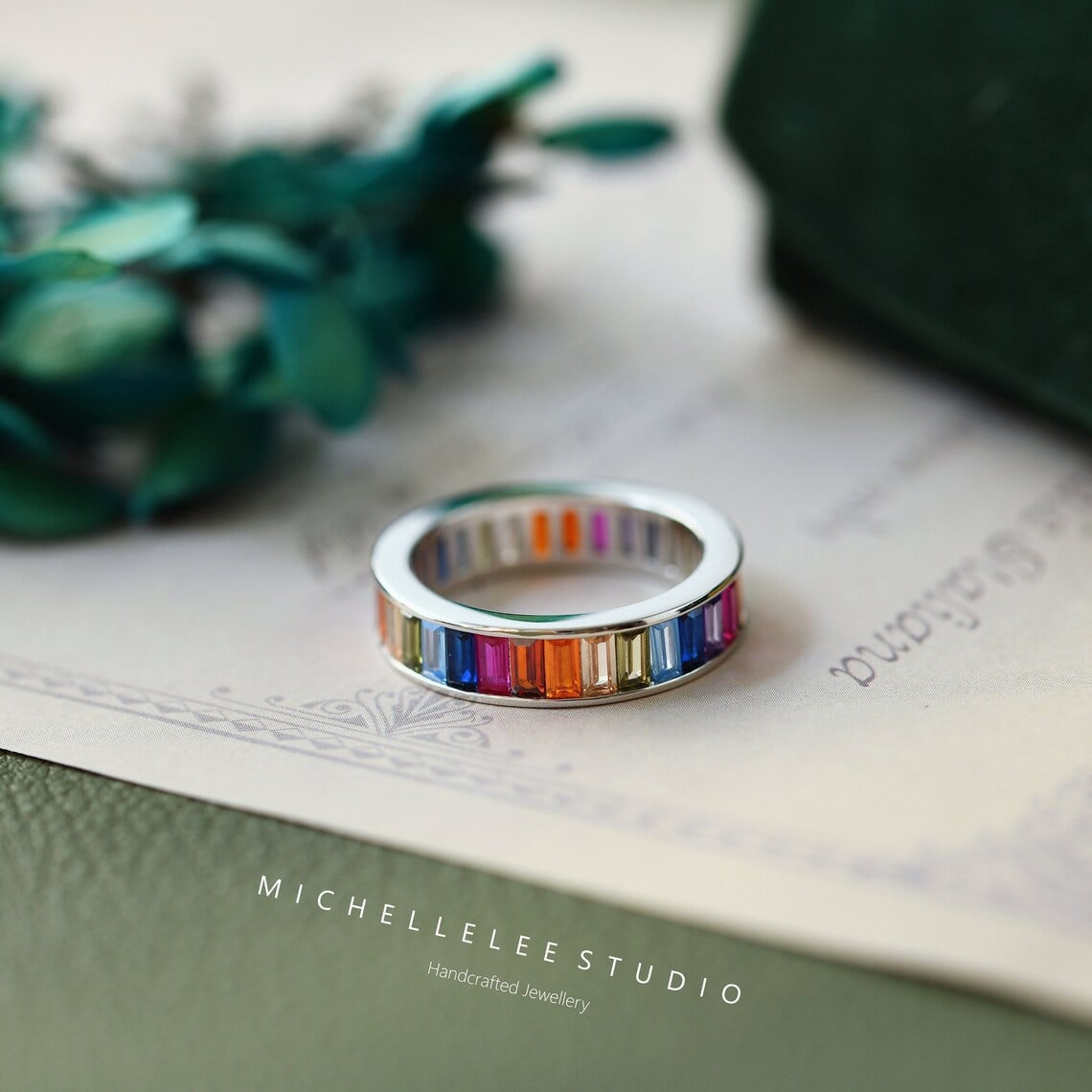 Sterling Silver Rainbow Ring