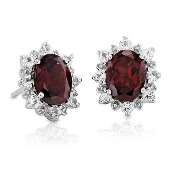 sunburst garnet studs