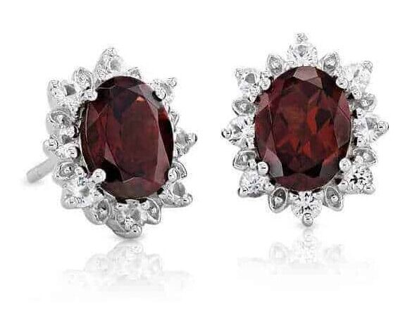 sunburst garnet studs