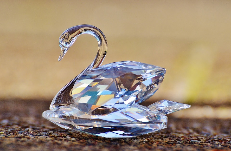 Famous swarovski swan closeup