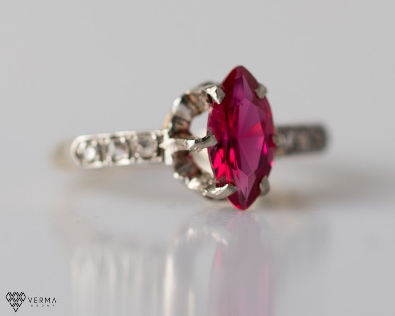 synthetic ruby ring