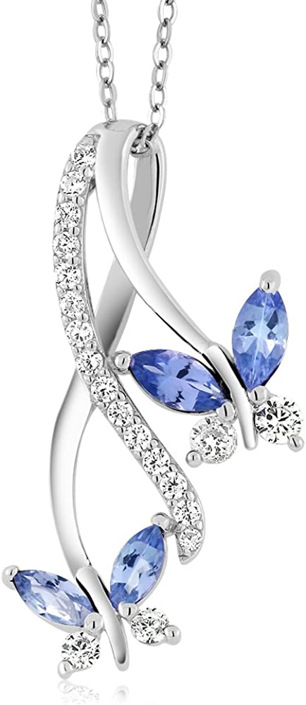 Tanzanite butterfly infinity pendant
