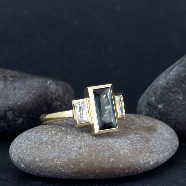 Tourmaline rectangle ring