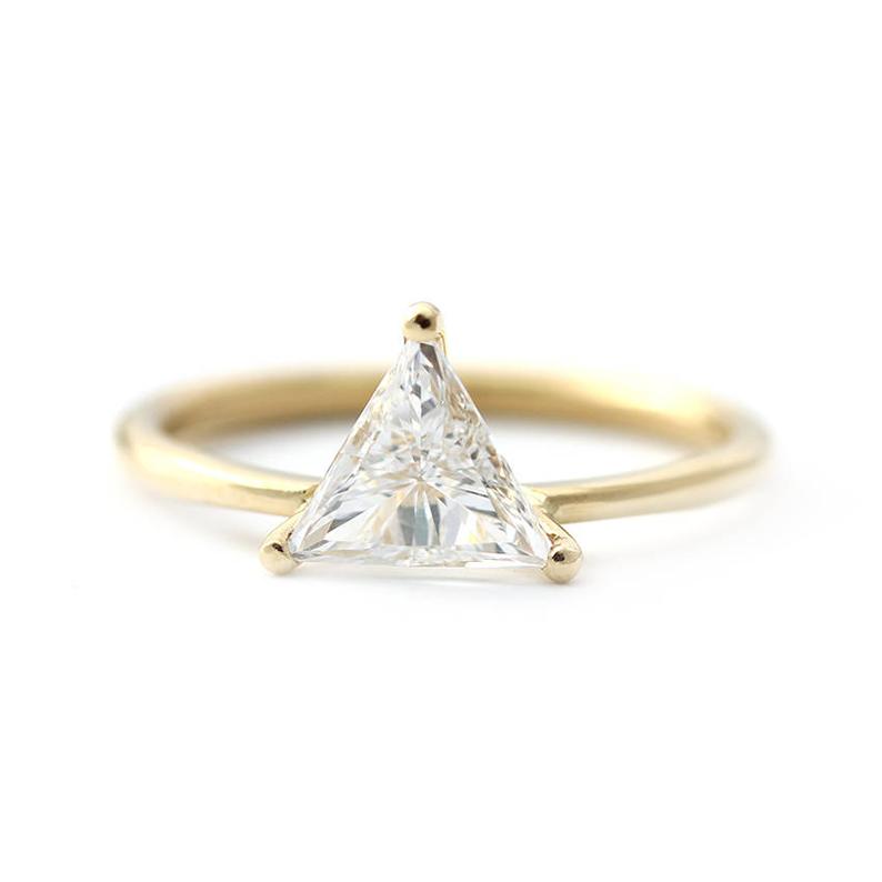 Trillion cut diamond center stone