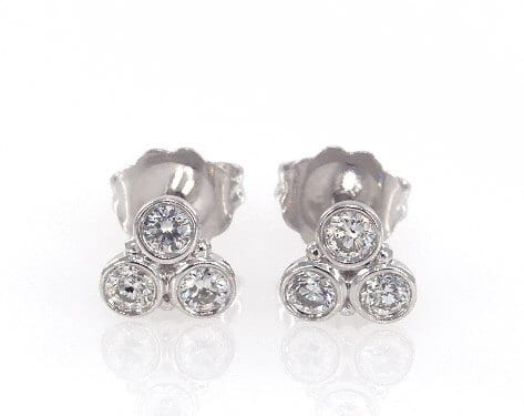 triple diamond studs