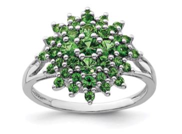 Tsavorite sterling silver ring