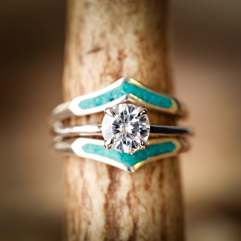 turquoise and diamond engagement ring