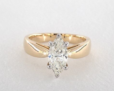 v tipped prong setting marquise cut engagement ring