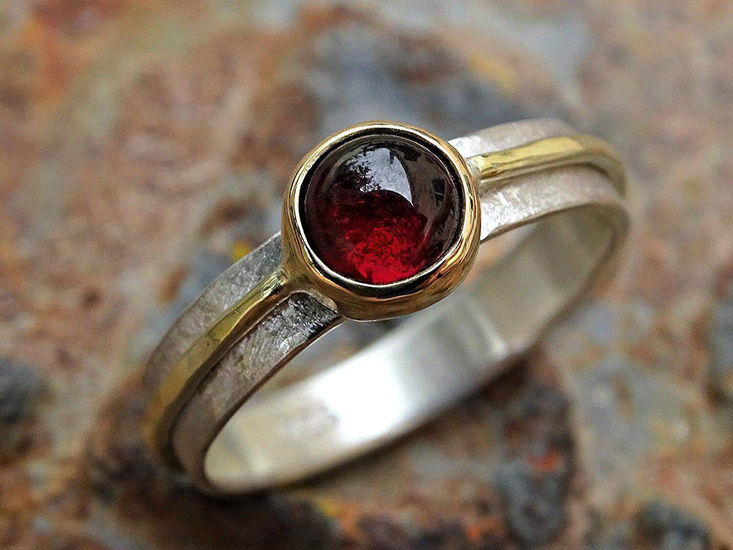 Viking garnet ring