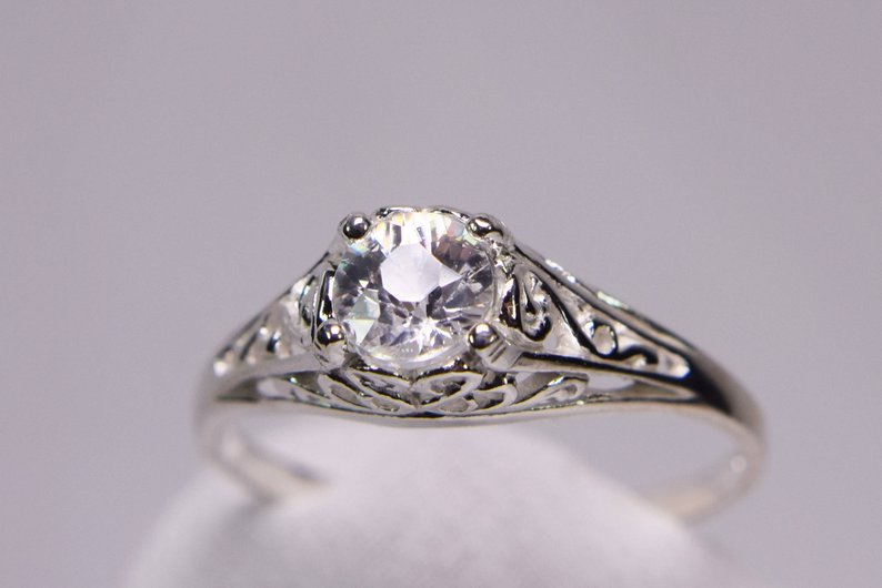 Vintage inspired zircon ring
