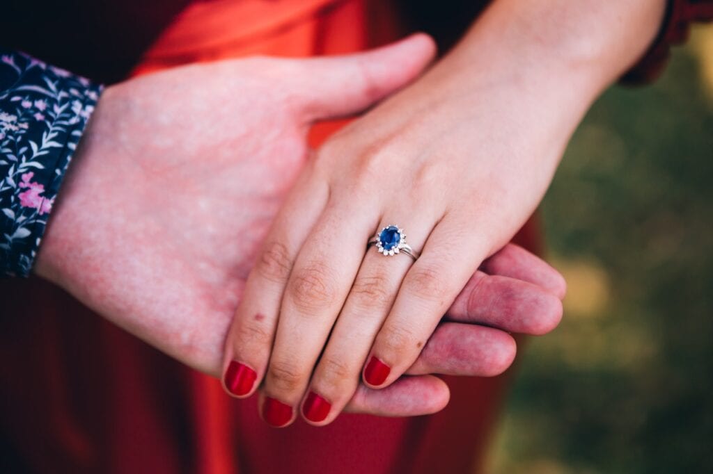 tanzanite gemstone on hand