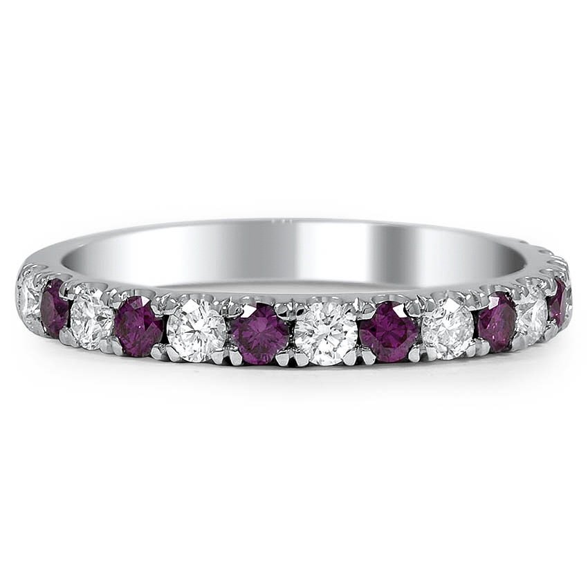 white and purple diamond wedding ring