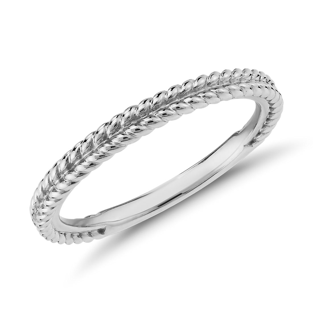 white gold braided ring