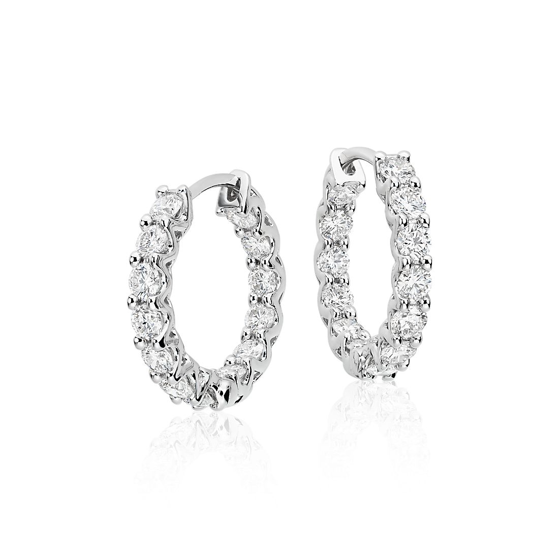 White Gold Diamond Hoop Earrings