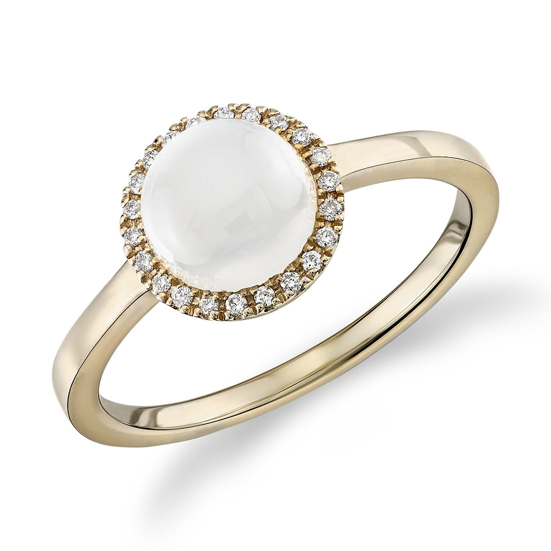 White moonstone cabochon ring