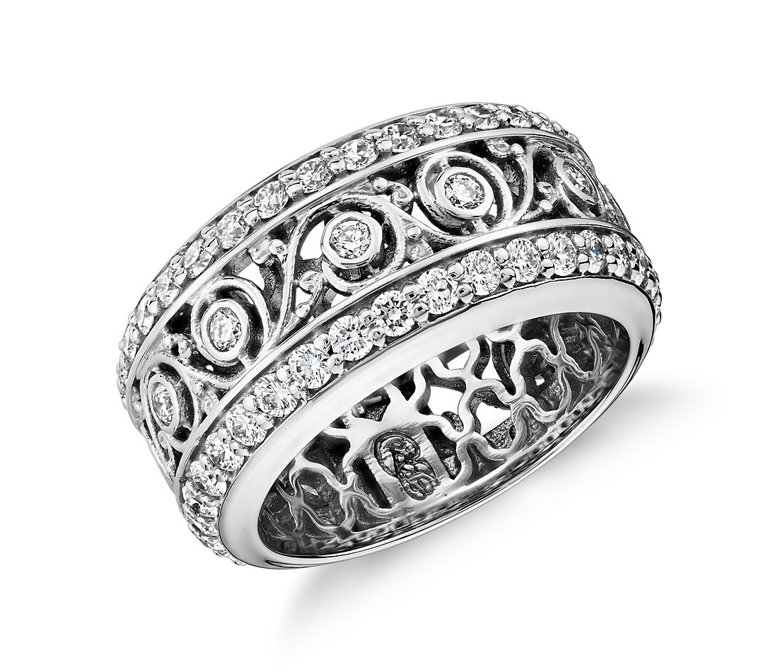 wide diamond wedding band