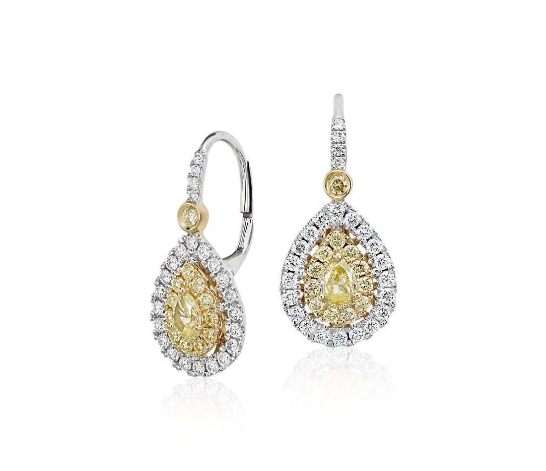 Yellow diamond earrings