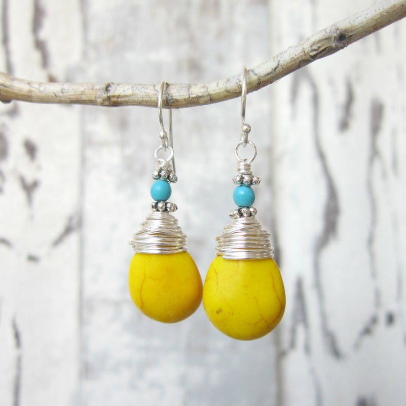 Yellow earrings
