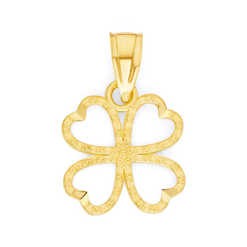 Yellow Gold Four Leaf Clover Necklace