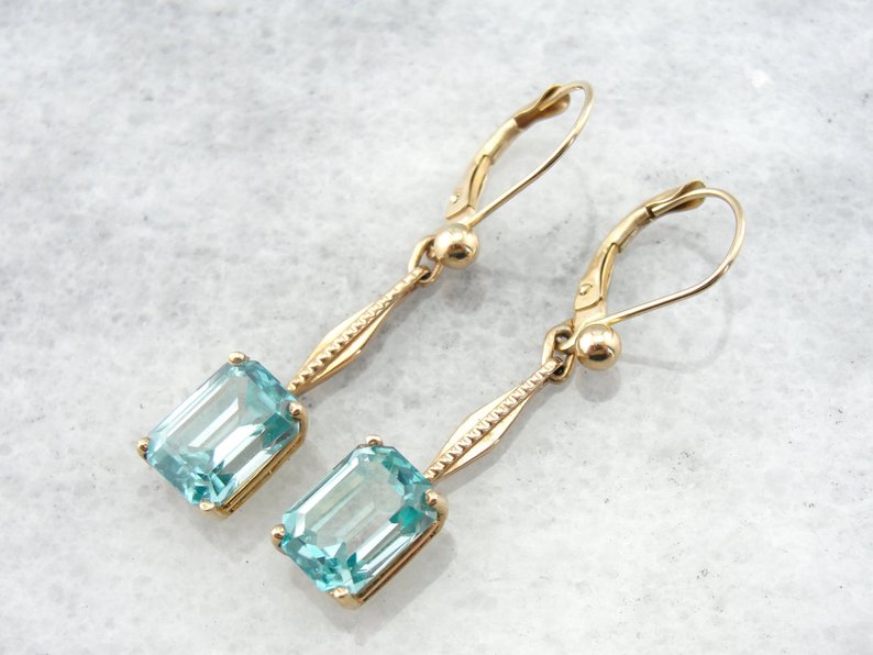 Zircon drop earrings