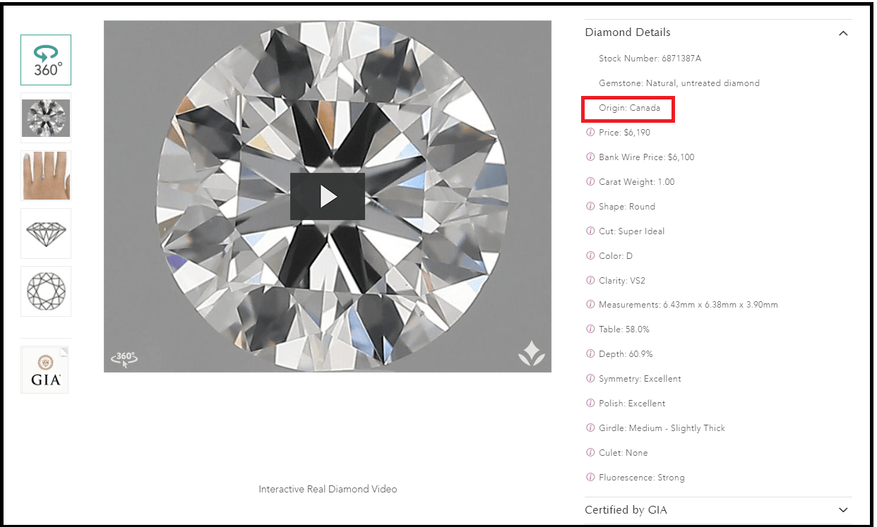 Brilliant Earth diamond origins