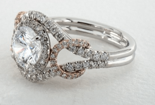 double shank setting engagement ring