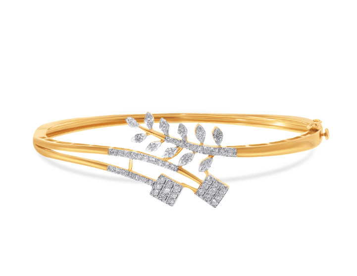 glaze of twig diamond and gold bracelet