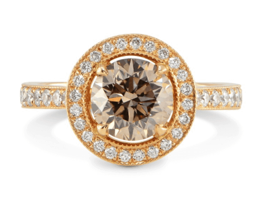 Halo brown diamond from leibish