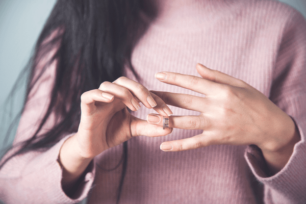 girl with ring on finger