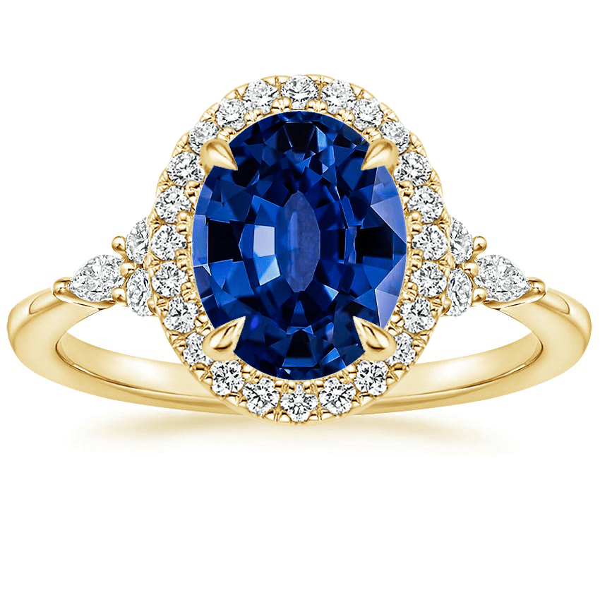 Lab Created Sapphire Diamond Ring
