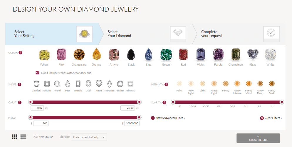 Leibish design your ring start with diamond