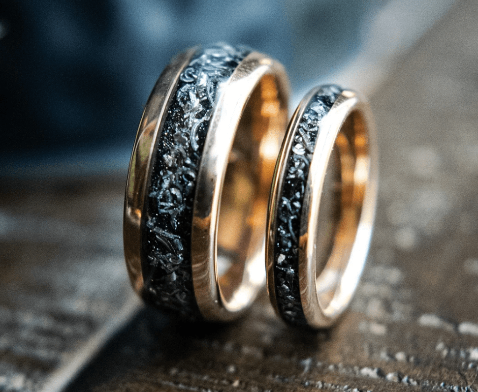 meteorite rings etsy