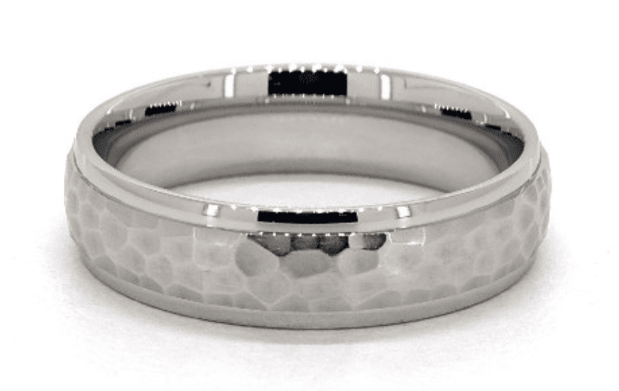 platinum hammered ring