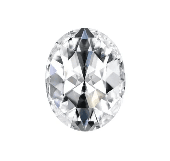 Rose cut oval moissanite 