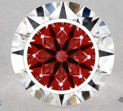 round cut diamond arrows pattern for True Heart collection by James Allen