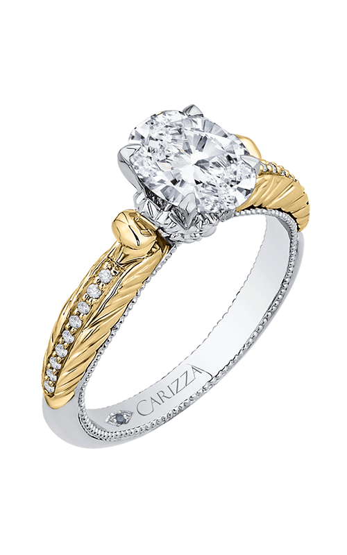 carizza two tone diamond engagement ring