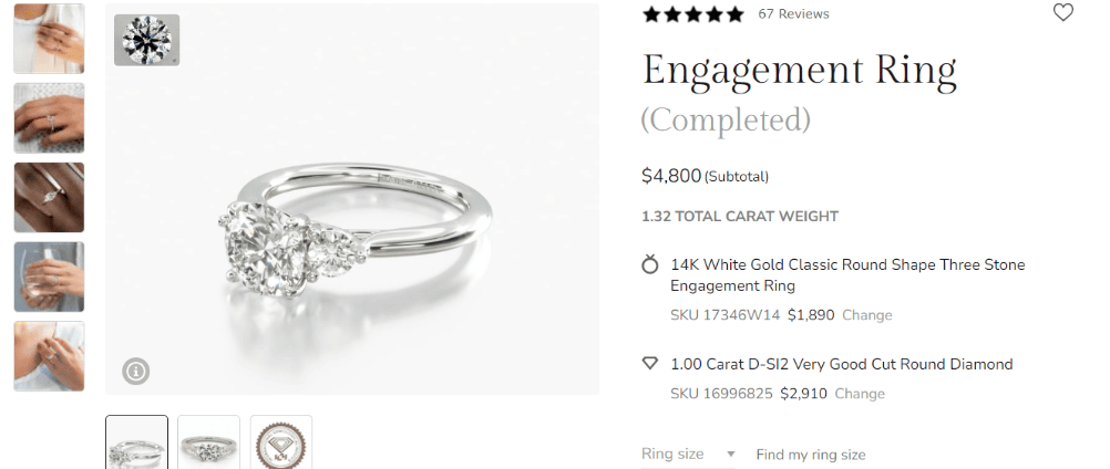 three stone engagement ring